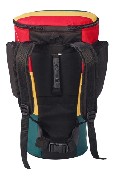 Afroton Djembetasche, Pro, Rasta, XXL - bis Ø 36cm, H 68cm, Fuß Ø 32cm