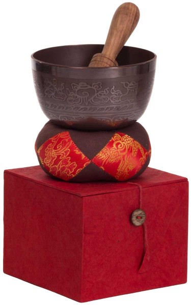   Klangschale, Geschenk-Set, lasiert, ornamentiert Ø 12,5cm