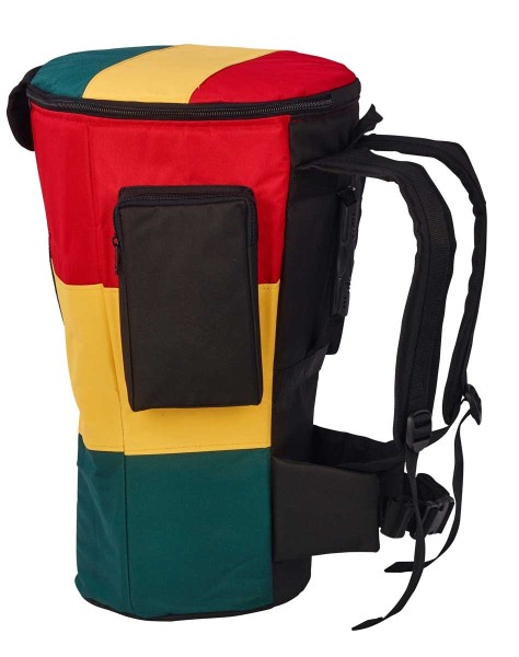 Afroton Djembetasche, Pro, Rasta, XL - bis Ø 34 cm, H 64 cm, Fuß Ø 28 cm